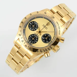Rolex Replica Vintage Daytona Swiss 7750 Automatic Movement With Gold Dial