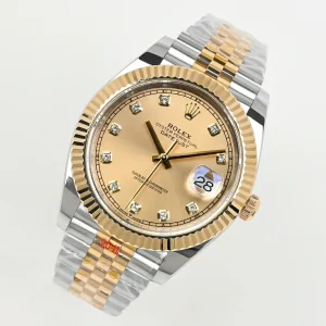 Rolex Replica Datejust 41mm Gold Dial Automatic Stainless Steel Watches