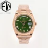 Rolex Replica Day-Date Everose Gold Green Dial 40mm Steel Bracelet Watches