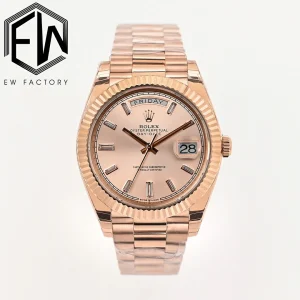Rolex Replica Day-Date Everose Gold Dial 40mm Steel Bracelet Watches
