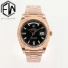 Rolex Day-Date Everose Gold Black Dial 40mm Steel Bracelet Watches