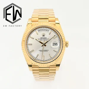 Rolex Replica Day-Date Steel White Dial 40mm Steel Bracelet Watches