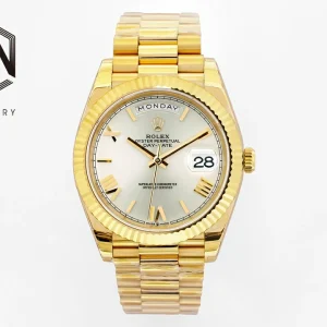 Rolex Replica Day-Date Steel White Dial 40mm Steel Bracelet Watches