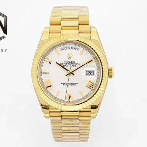 Rolex Replica Day-Date Steel White Dial 40mm Steel Bracelet Watches