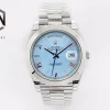 Rolex Replica Day-Date Steel Light Blue Dial 40mm Steel Bracelet Watches