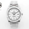 Rolex Replica Day-Date Steel White Dial 40mm Steel Bracelet Watches