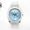 Rolex Day-Date Replica Steel Light Blue Dial 40mm Steel Bracelet Watches