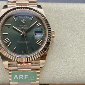 Replica Rolex Day-Date 228235 Rose Gold & Green with Day and Date Display