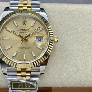 Replica Rolex Datejust Logbook Series 41mm gold dial watch