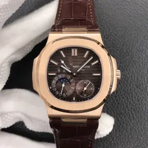 Replica Patek Philippe Nautilus 5712GR-001 With Brown Leather Strap