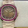 Replica Patek Philippe Nautilus 5723 - Brown Dial With Diamond Bezel and Markers