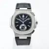 Replica Patek Philippe Nautilus 5980 Chronograph - Blue Dial With Black Leather Strap
