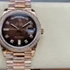 18k gold plated 36mm Daydate Rolex1:1 Superclone 2836 Replica watch