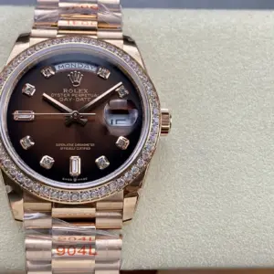18k gold plated 36mm Daydate Rolex1:1 Superclone 2836 Replica watch