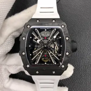 Replica Richard Mille RM 12-01 Tourbillon White rubber strap Watch