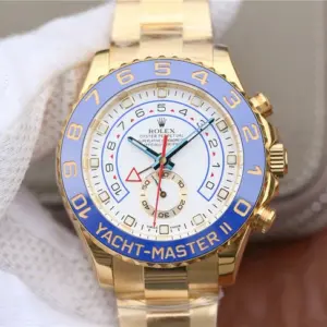 Replica Rolex Yachtmaster II Stainless Steel 116681- 1:1 Gold bracelet Watch