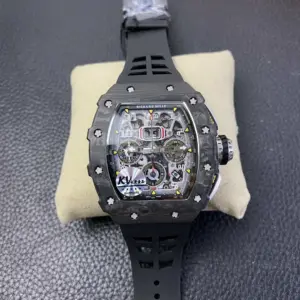 Replica RM11 Carbon Black Rubber Strap Watch