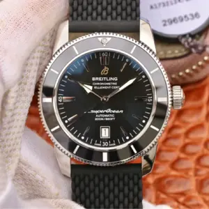 Replica Breitling SuperOcean Heritage II 44MM Black Dial With Rubber Strap