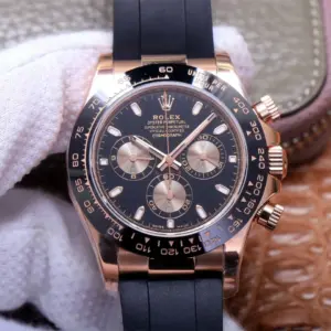 REPLICA ROLEX DAYTONA 116515LN EVEROSE CERACHROM BLACK DIAL WATCH