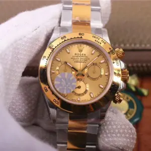 REPLICA ROLEX OYSTER COSMOGRAPH SWISS TWO TONE GOLD WATCH