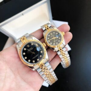 Replica Rolex Datejust 36/28mm Jubilee Black Dial Couple Watches