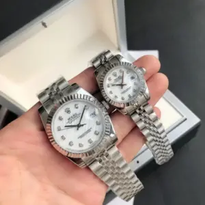 Replica Rolex Datejust 36/28mm Jubilee White Dial Couple Watches