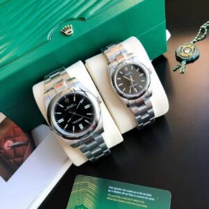 Replica Rolex Oyster Perpetual 31/41mm Black Dial with Stick Markers Couple Watches