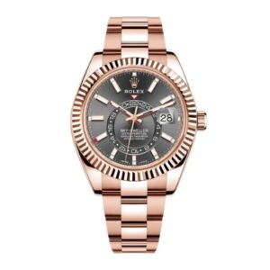 Replica 2024 Rolex Sky-Dweller Rhodium Dial Rose Gold Watch
