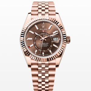 Replica Rolex Sky-Dweller Chocolate Dial Rose Gold Jubilee 42MM Watch