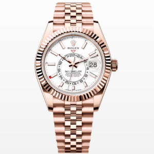 Replica Rolex Sky-Dweller White Dial Jubilee 42MM Rose Gold Watch