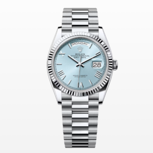 Replica Rolex Day-Date Ice-blue Dial Fluted Bezel 36MM Watch